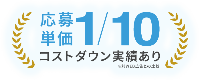 応募単価を10分の1にコストダウンした実績あり