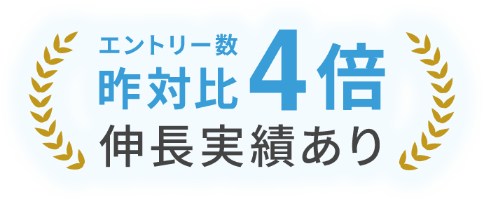 エントリー数 昨対比4倍の伸長実績あり