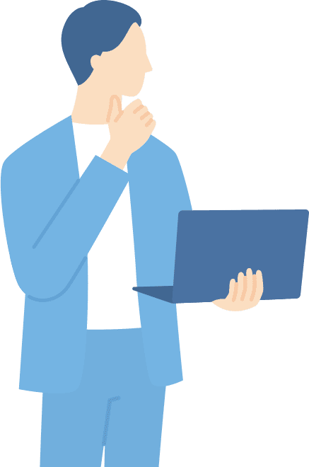 悩みをつぶやく男性のイラスト